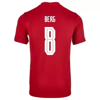 Kinder Norwegische Fussballnationalmannschaft Patrick Berg #8 Heimtrikot Rot 2021 Trikot
