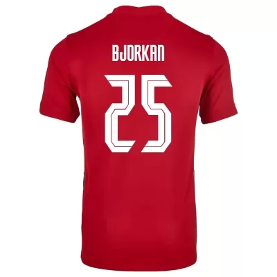Herren Norwegische Fussballnationalmannschaft Fredrik Andre Bjorkan #25 Heimtrikot Rot 2021 Trikot