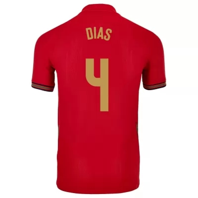 Kinder Portugiesische Fussballnationalmannschaft Ruben Dias #4 Heimtrikot Rot 2021 Trikot