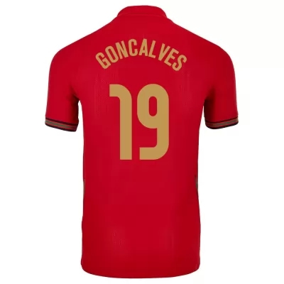Herren Portugiesische Fussballnationalmannschaft Pedro Goncalves #19 Heimtrikot Rot 2021 Trikot