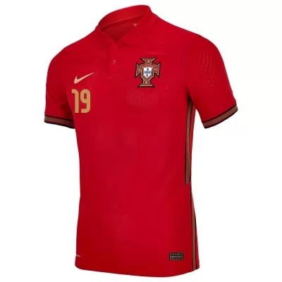 Damen Portugiesische Fussballnationalmannschaft Pedro Goncalves #19 Heimtrikot Rot 2021 Trikot