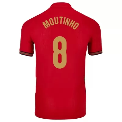 Damen Portugiesische Fussballnationalmannschaft Joao Moutinho #8 Heimtrikot Rot 2021 Trikot