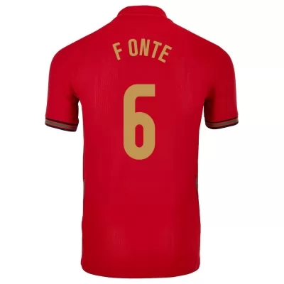 Damen Portugiesische Fussballnationalmannschaft Jose Fonte #6 Heimtrikot Rot 2021 Trikot