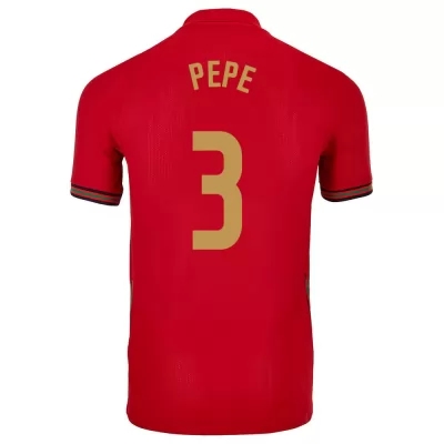 Kinder Portugiesische Fussballnationalmannschaft Pepe #3 Heimtrikot Rot 2021 Trikot