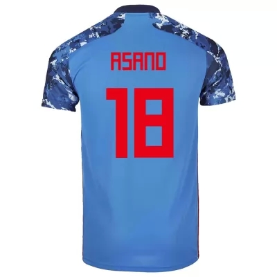 Kinder Japanische Fussballnationalmannschaft Takuma Asano #18 Heimtrikot Dunkelblau 2021 Trikot