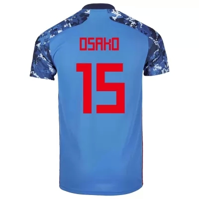 Herren Japanische Fussballnationalmannschaft Yuya Osako #15 Heimtrikot Dunkelblau 2021 Trikot