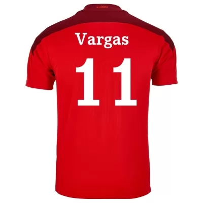 Herren Schweizer Fussballnationalmannschaft Ruben Vargas #11 Heimtrikot Rot 2021 Trikot