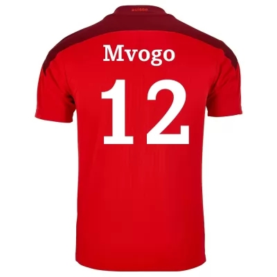 Herren Schweizer Fussballnationalmannschaft Yvon Mvogo #12 Heimtrikot Rot 2021 Trikot