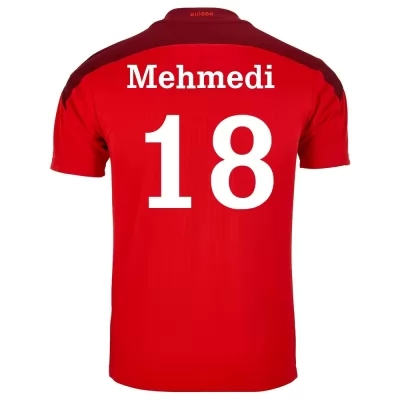 Damen Schweizer Fussballnationalmannschaft Admir Mehmedi #18 Heimtrikot Rot 2021 Trikot