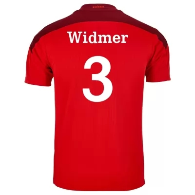 Kinder Schweizer Fussballnationalmannschaft Silvan Widmer #3 Heimtrikot Rot 2021 Trikot