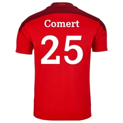 Damen Schweizer Fussballnationalmannschaft Eray Comert #25 Heimtrikot Rot 2021 Trikot