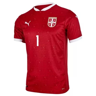 Kinder Serbische Fussballnationalmannschaft Predrag Rajkovic #1 Heimtrikot Rot 2021 Trikot