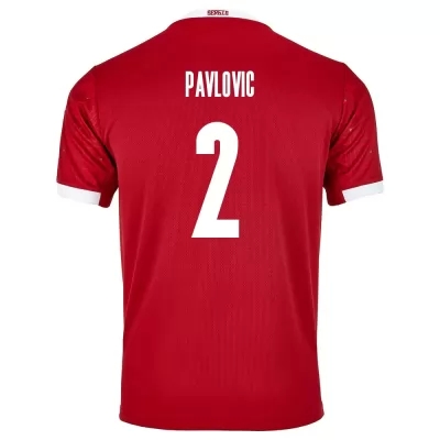 Damen Serbische Fussballnationalmannschaft Strahinja Pavlovic #2 Heimtrikot Rot 2021 Trikot