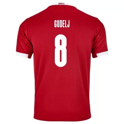Kinder Serbische Fussballnationalmannschaft Nemanja Gudelj #8 Heimtrikot Rot 2021 Trikot