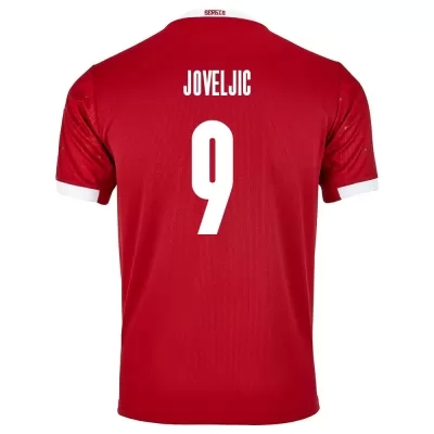 Kinder Serbische Fussballnationalmannschaft Dejan Joveljic #9 Heimtrikot Rot 2021 Trikot