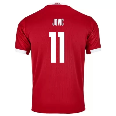 Kinder Serbische Fussballnationalmannschaft Nemanja Jovic #11 Heimtrikot Rot 2021 Trikot