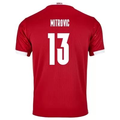 Kinder Serbische Fussballnationalmannschaft Stefan Mitrovic #13 Heimtrikot Rot 2021 Trikot