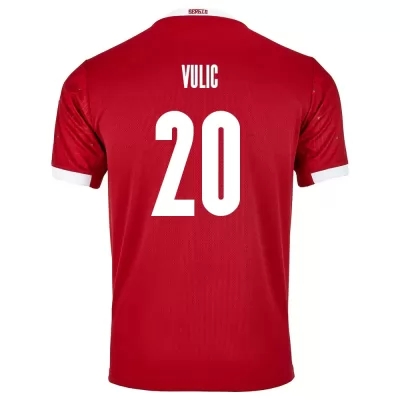 Kinder Serbische Fussballnationalmannschaft Milos Vulic #20 Heimtrikot Rot 2021 Trikot