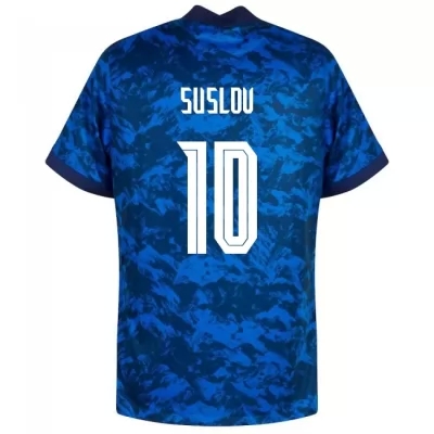 Kinder Slowakische Fussballnationalmannschaft Tomas Suslov #10 Heimtrikot Dunkelblau 2021 Trikot