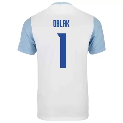 Damen Slowenische Fussballnationalmannschaft Jan Oblak #1 Heimtrikot Weiß 2021 Trikot