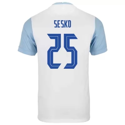Damen Slowenische Fussballnationalmannschaft Benjamin Sesko #25 Heimtrikot Weiß 2021 Trikot