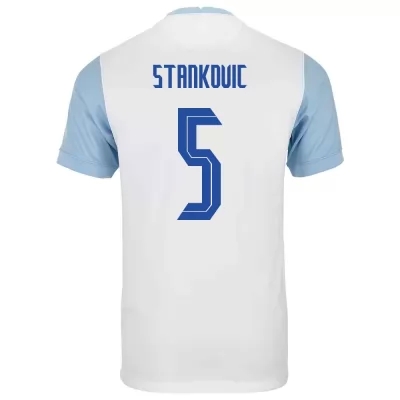 Kinder Slowenische Fussballnationalmannschaft Jon Gorenc Stankovic #5 Heimtrikot Weiß 2021 Trikot