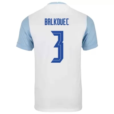 Kinder Slowenische Fussballnationalmannschaft Jure Balkovec #3 Heimtrikot Weiß 2021 Trikot