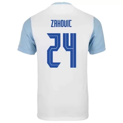 Herren Slowenische Fussballnationalmannschaft Luka Zahovic #24 Heimtrikot Weiß 2021 Trikot