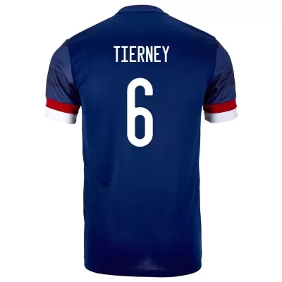 Kinder Schottische Fussballnationalmannschaft Kieran Tierney #6 Heimtrikot Dunkelblau 2021 Trikot