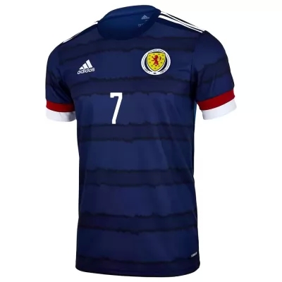 Kinder Schottische Fussballnationalmannschaft John Mcginn #7 Heimtrikot Dunkelblau 2021 Trikot