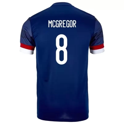 Kinder Schottische Fussballnationalmannschaft Callum Mcgregor #8 Heimtrikot Dunkelblau 2021 Trikot
