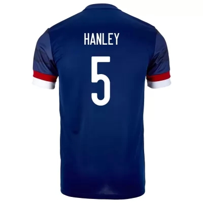 Kinder Schottische Fussballnationalmannschaft Grant Hanley #5 Heimtrikot Dunkelblau 2021 Trikot