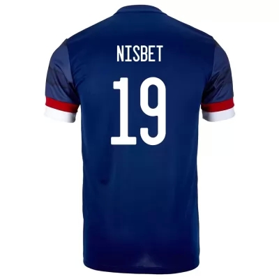 Kinder Schottische Fussballnationalmannschaft Kevin Nisbet #19 Heimtrikot Dunkelblau 2021 Trikot