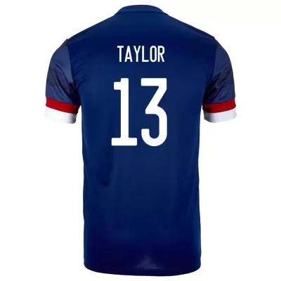 Damen Schottische Fussballnationalmannschaft Greg Taylor #13 Heimtrikot Dunkelblau 2021 Trikot