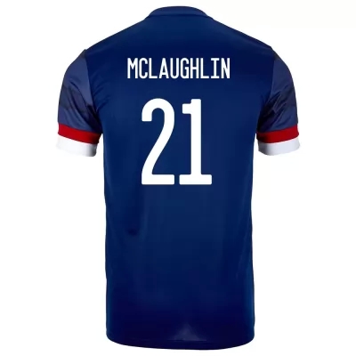 Kinder Schottische Fussballnationalmannschaft Jon Mclaughlin #21 Heimtrikot Dunkelblau 2021 Trikot