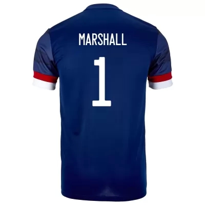 Herren Schottische Fussballnationalmannschaft David Marshall #1 Heimtrikot Dunkelblau 2021 Trikot