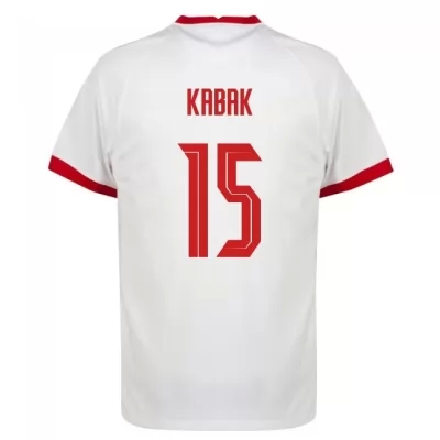 Damen Türkische Fussballnationalmannschaft Ozan Kabak #15 Heimtrikot Weiß 2021 Trikot