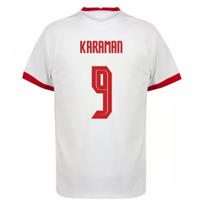 Kinder Türkische Fussballnationalmannschaft Kenan Karaman #9 Heimtrikot Weiß 2021 Trikot