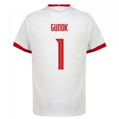 Kinder Türkische Fussballnationalmannschaft Mert Gunok #1 Heimtrikot Weiß 2021 Trikot