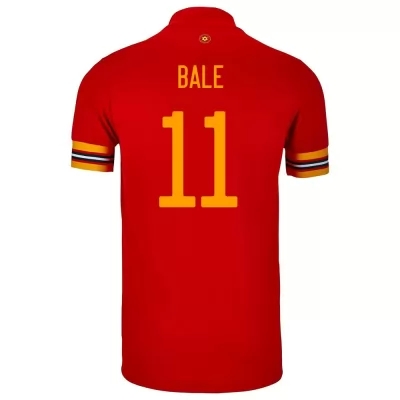 Kinder Walisische Fussballnationalmannschaft Gareth Bale #11 Heimtrikot Rot 2021 Trikot