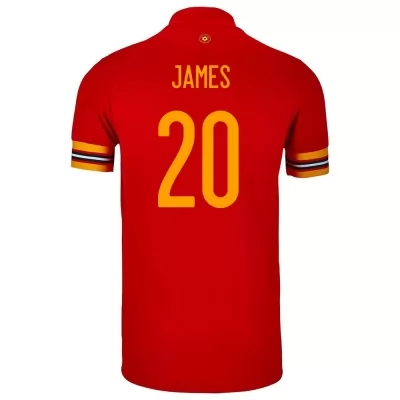 Kinder Walisische Fussballnationalmannschaft Daniel James #20 Heimtrikot Rot 2021 Trikot