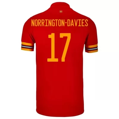 Kinder Walisische Fussballnationalmannschaft Rhys Norrington-davies #17 Heimtrikot Rot 2021 Trikot