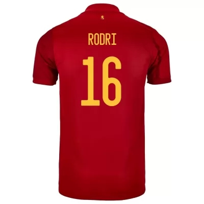 Damen Spanische Fussballnationalmannschaft Rodri #16 Heimtrikot Rot 2021 Trikot