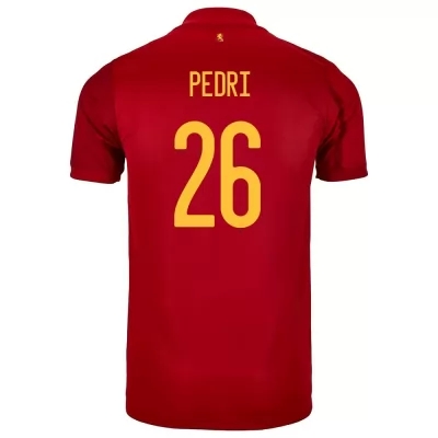Herren Spanische Fussballnationalmannschaft Pedri #26 Heimtrikot Rot 2021 Trikot