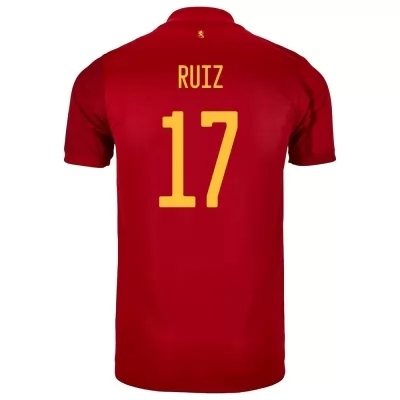 Kinder Spanische Fussballnationalmannschaft Fabian Ruiz #17 Heimtrikot Rot 2021 Trikot
