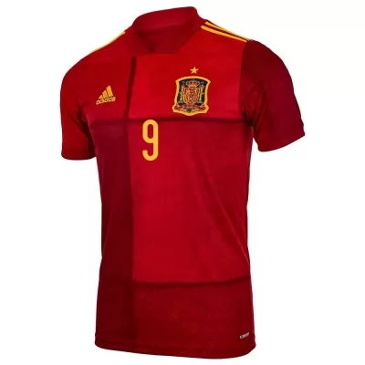 Damen Spanische Fussballnationalmannschaft Gerard Moreno #9 Heimtrikot Rot 2021 Trikot