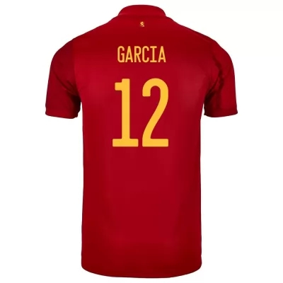 Damen Spanische Fussballnationalmannschaft Eric Garcia #12 Heimtrikot Rot 2021 Trikot