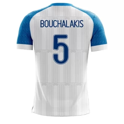 Damen Griechische Fussballnationalmannschaft Andreas Bouchalakis #5 Heimtrikot Weiß 2021 Trikot