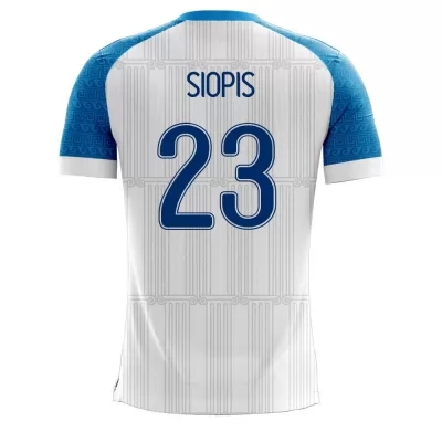 Damen Griechische Fussballnationalmannschaft Manolis Siopis #23 Heimtrikot Weiß 2021 Trikot
