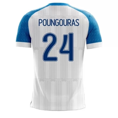 Herren Griechische Fussballnationalmannschaft Achilleas Poungouras #24 Heimtrikot Weiß 2021 Trikot